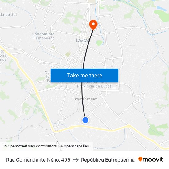 Rua Comandante Nélio, 495 to República Eutrepsemia map