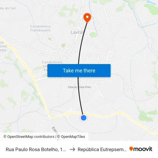 Rua Paulo Rosa Botelho, 128 to República Eutrepsemia map