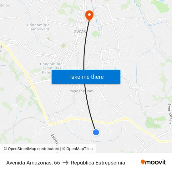 Avenida Amazonas, 66 to República Eutrepsemia map