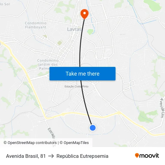 Avenida Brasil, 81 to República Eutrepsemia map