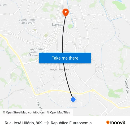 Rua José Hilário, 809 to República Eutrepsemia map