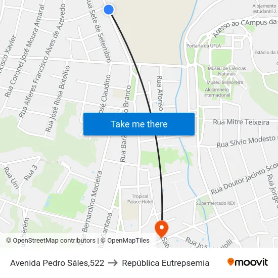 Avenida Pedro Sáles,522 to República Eutrepsemia map