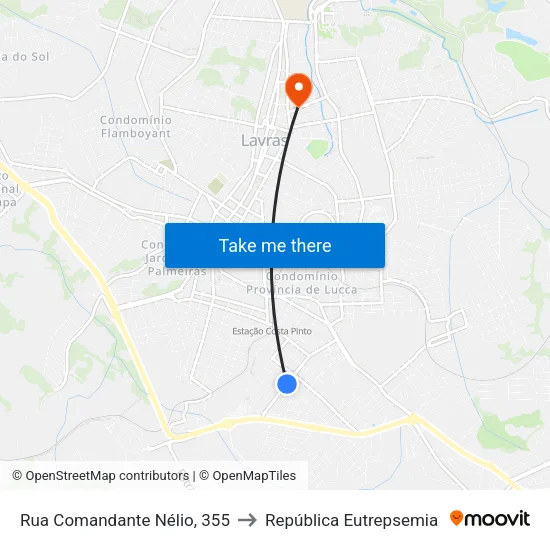 Rua Comandante Nélio, 355 to República Eutrepsemia map