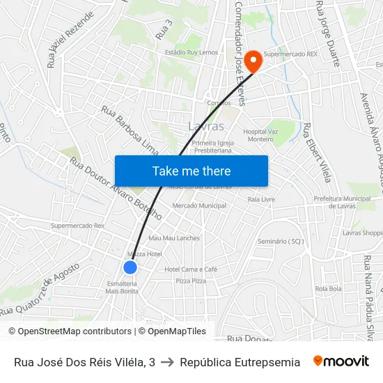 Rua José Dos Réis Viléla, 3 to República Eutrepsemia map