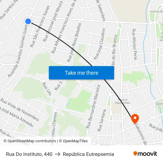 Rua Do Instituto, 440 to República Eutrepsemia map