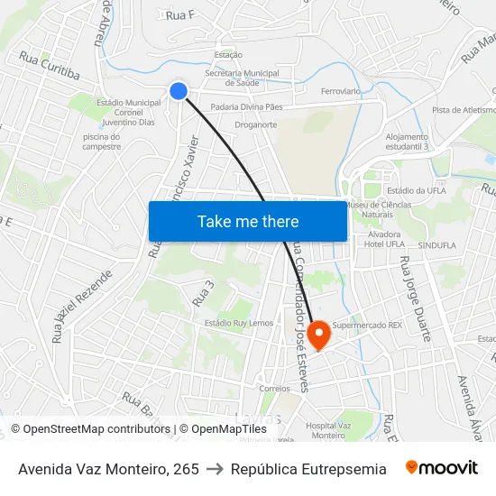Avenida Vaz Monteiro, 265 to República Eutrepsemia map