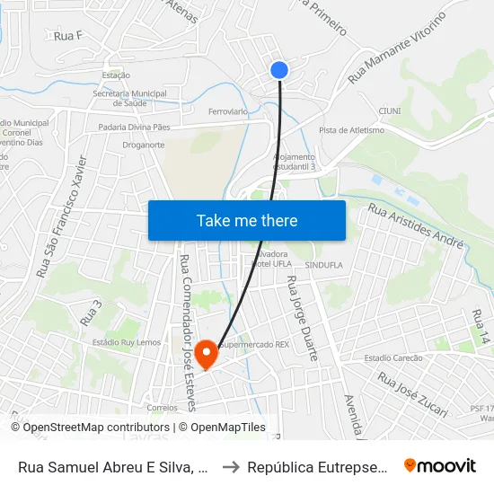 Rua Samuel Abreu E Silva, 126 to República Eutrepsemia map