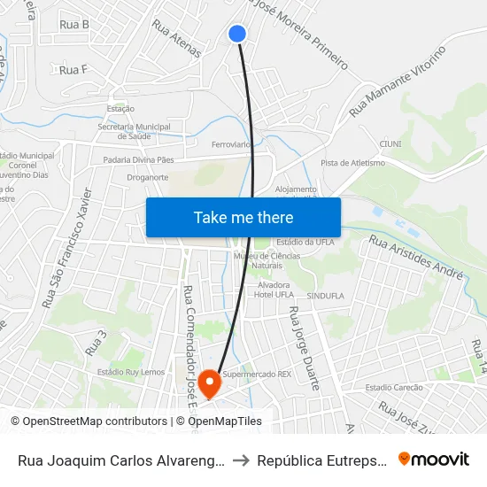 Rua Joaquim Carlos Alvarenga, 332 to República Eutrepsemia map