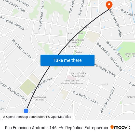 Rua Francisco Andrade, 146 to República Eutrepsemia map