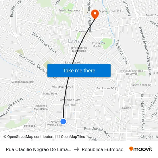 Rua Otacílio Negrão De Lima, 372 to República Eutrepsemia map