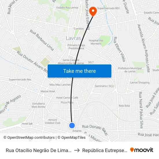Rua Otacílio Negrão De Lima, 542 to República Eutrepsemia map