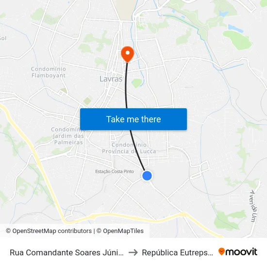Rua Comandante Soares Júnior, 681 to República Eutrepsemia map