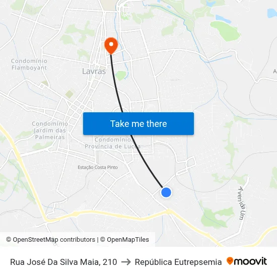 Rua José Da Silva Maia, 210 to República Eutrepsemia map