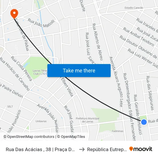 Rua Das Acácias , 38 | Praça Do Eldorado to República Eutrepsemia map