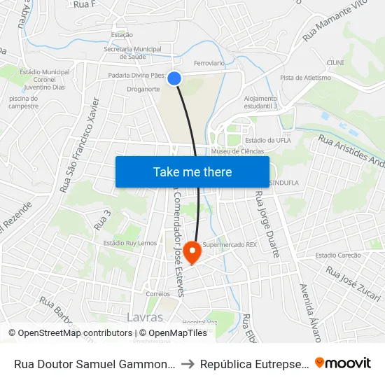 Rua Doutor Samuel Gammon, 423 to República Eutrepsemia map
