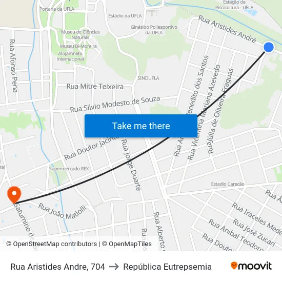 Rua Aristides Andre, 704 to República Eutrepsemia map