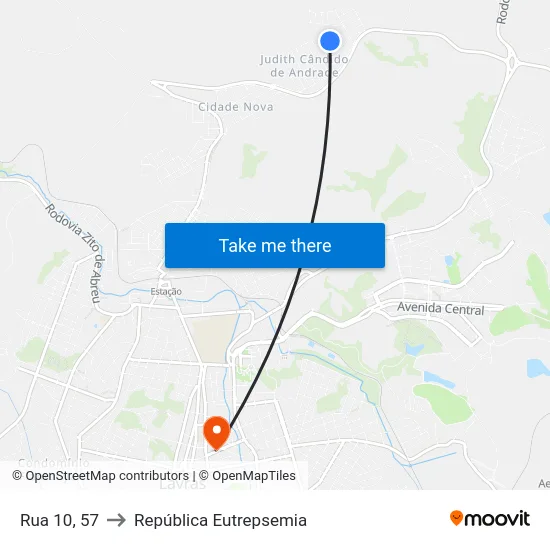 Rua 10, 57 to República Eutrepsemia map
