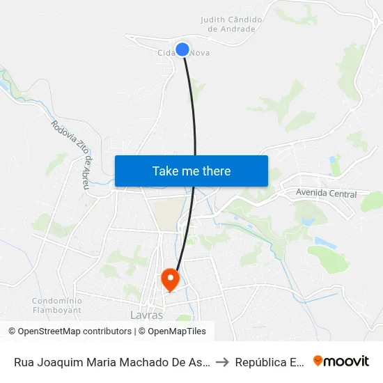 Rua Joaquim Maria Machado De Assis, 202 | Padaria Vovó Lia to República Eutrepsemia map