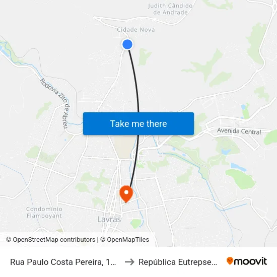 Rua Paulo Costa Pereira, 1232 to República Eutrepsemia map