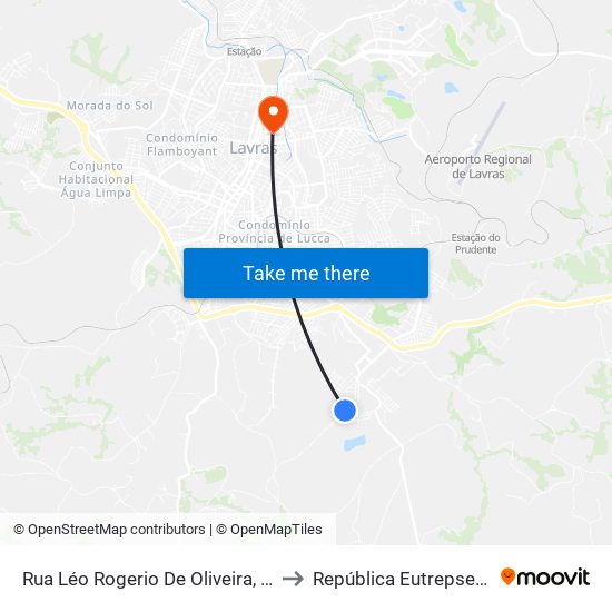 Rua Léo Rogerio De Oliveira, 648 to República Eutrepsemia map