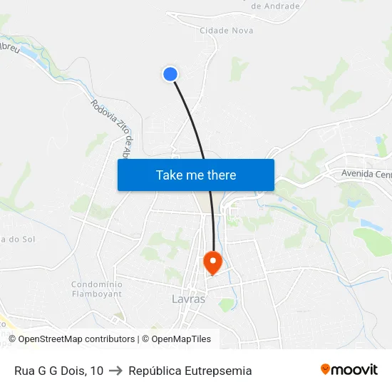 Rua G G Dois, 10 to República Eutrepsemia map