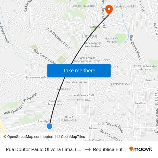 Rua Doutor Paulo Oliveira Lima, 675 | Sentido Centro to República Eutrepsemia map