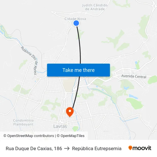 Rua Duque De Caxias, 186 to República Eutrepsemia map