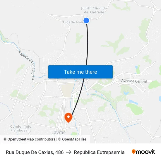 Rua Duque De Caxias, 486 to República Eutrepsemia map