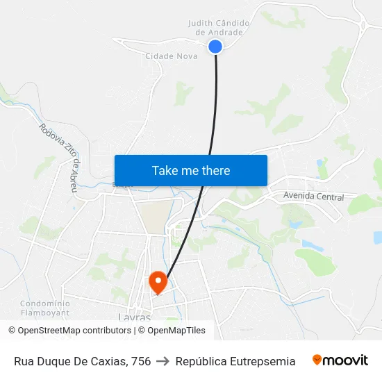 Rua Duque De Caxias, 756 to República Eutrepsemia map