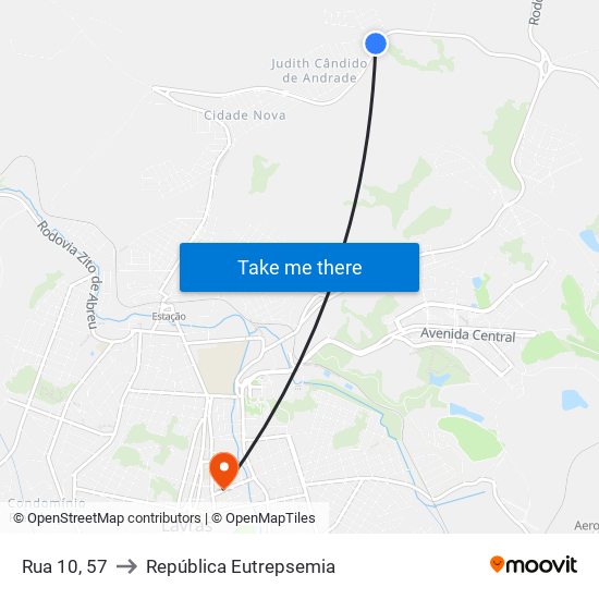 Rua 10, 57 to República Eutrepsemia map