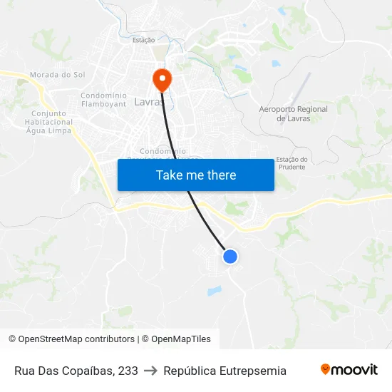 Rua Das Copaíbas, 233 to República Eutrepsemia map