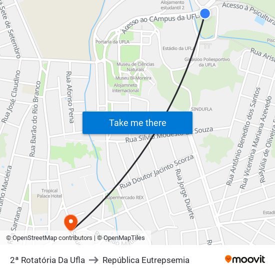 2ª Rotatória Da Ufla to República Eutrepsemia map