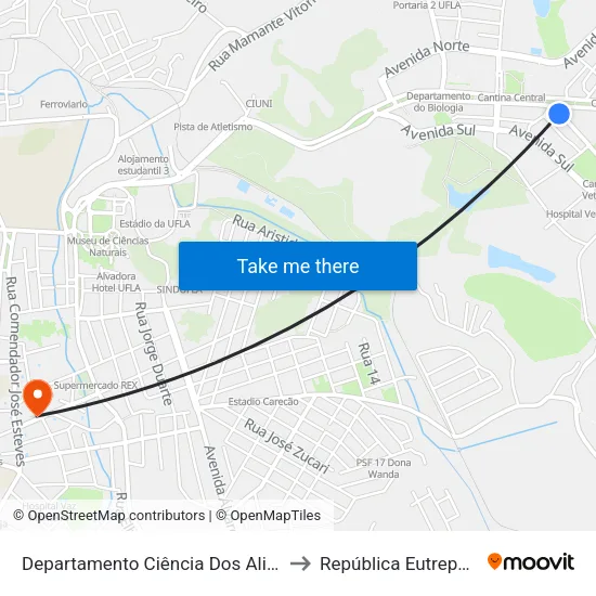 Departamento Ciência Dos Alimentos to República Eutrepsemia map