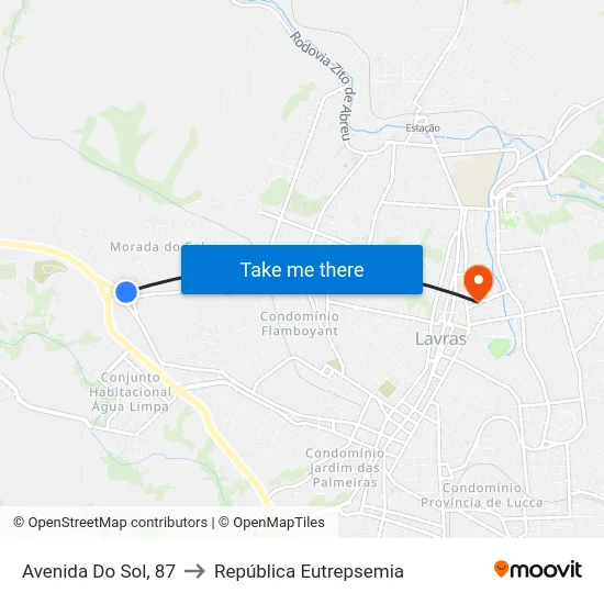 Avenida Do Sol, 87 to República Eutrepsemia map