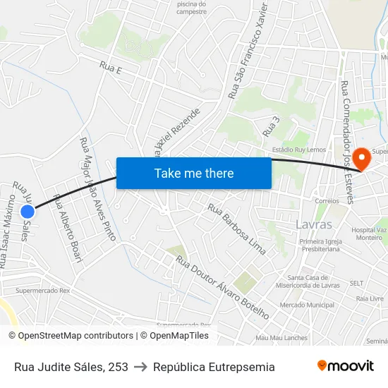 Rua Judite Sáles, 253 to República Eutrepsemia map