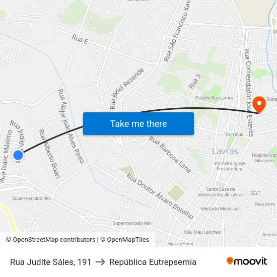 Rua Judite Sáles, 191 to República Eutrepsemia map