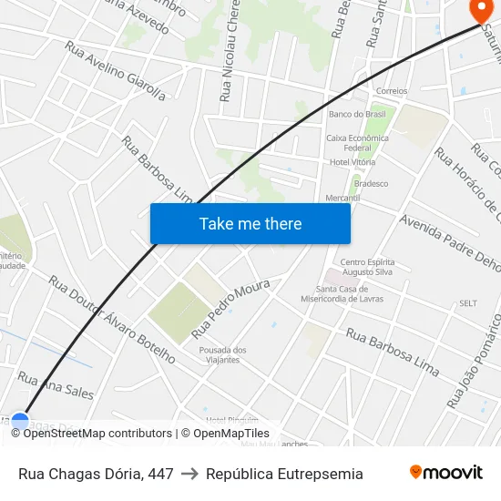 Rua Chagas Dória, 447 to República Eutrepsemia map