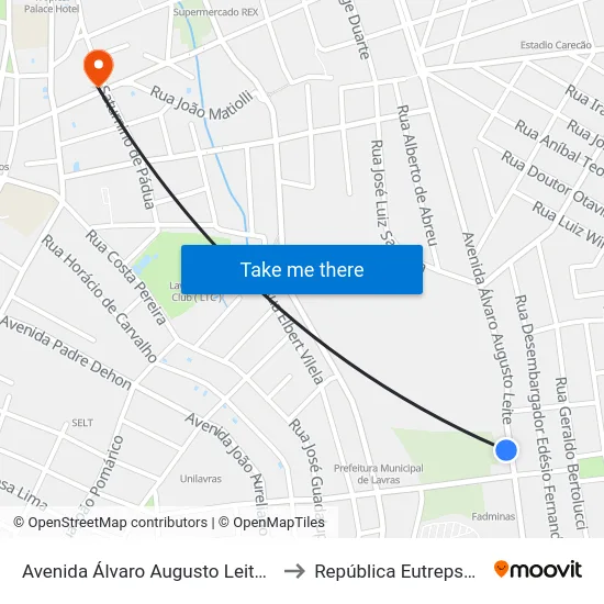 Avenida Álvaro Augusto Leite, 700 to República Eutrepsemia map
