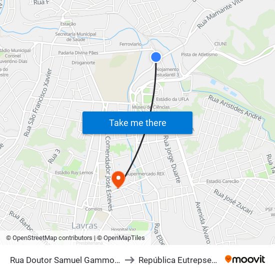 Rua Doutor Samuel Gammon, 6 to República Eutrepsemia map