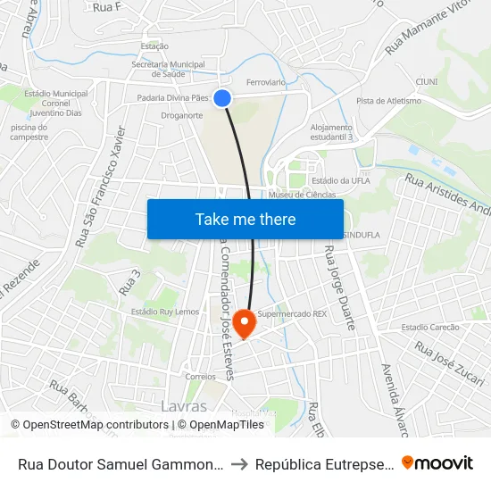 Rua Doutor Samuel Gammon, 423 to República Eutrepsemia map