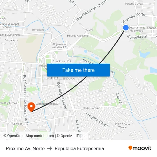 Próximo Av. Norte to República Eutrepsemia map