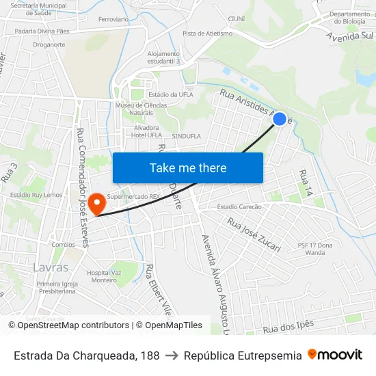 Estrada Da Charqueada, 188 to República Eutrepsemia map