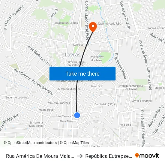 Rua América De Moura Maia, 391 to República Eutrepsemia map