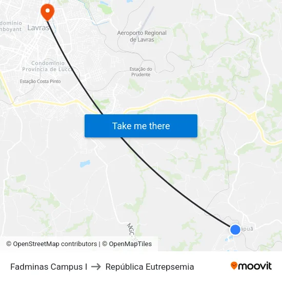 Fadminas Campus I to República Eutrepsemia map