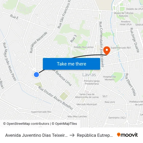 Avenida Juventino Dias Teixeira, 1930 to República Eutrepsemia map