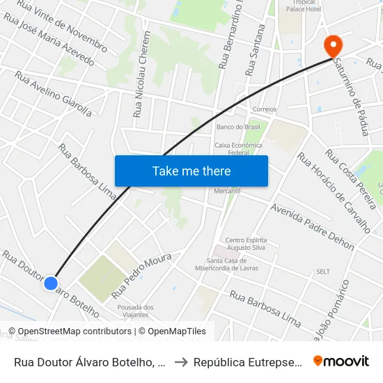 Rua Doutor Álvaro Botelho, 486 to República Eutrepsemia map