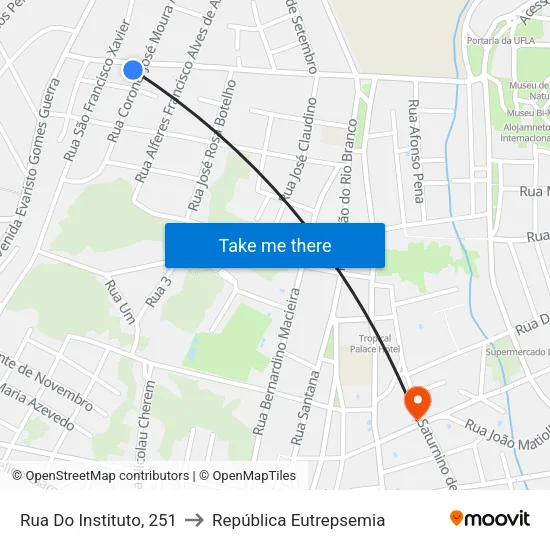 Rua Do Instituto, 251 to República Eutrepsemia map