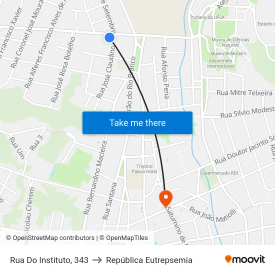 Rua Do Instituto, 343 to República Eutrepsemia map