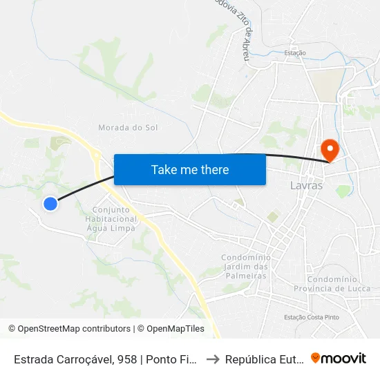 Estrada Carroçável, 958 | Ponto Final No Mundo Novo to República Eutrepsemia map