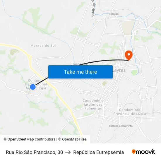 Rua Rio São Francisco, 30 to República Eutrepsemia map